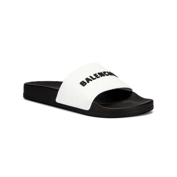 Balenciaga | Shoes | Balenciagalogo Pool Slide Sandal White  display picture 2